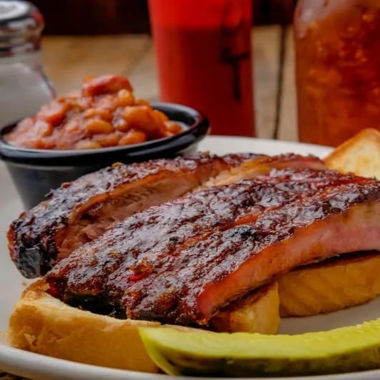 1/2lb Ribs with Beans.