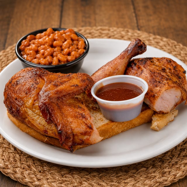1/2 Chicken & Beans.