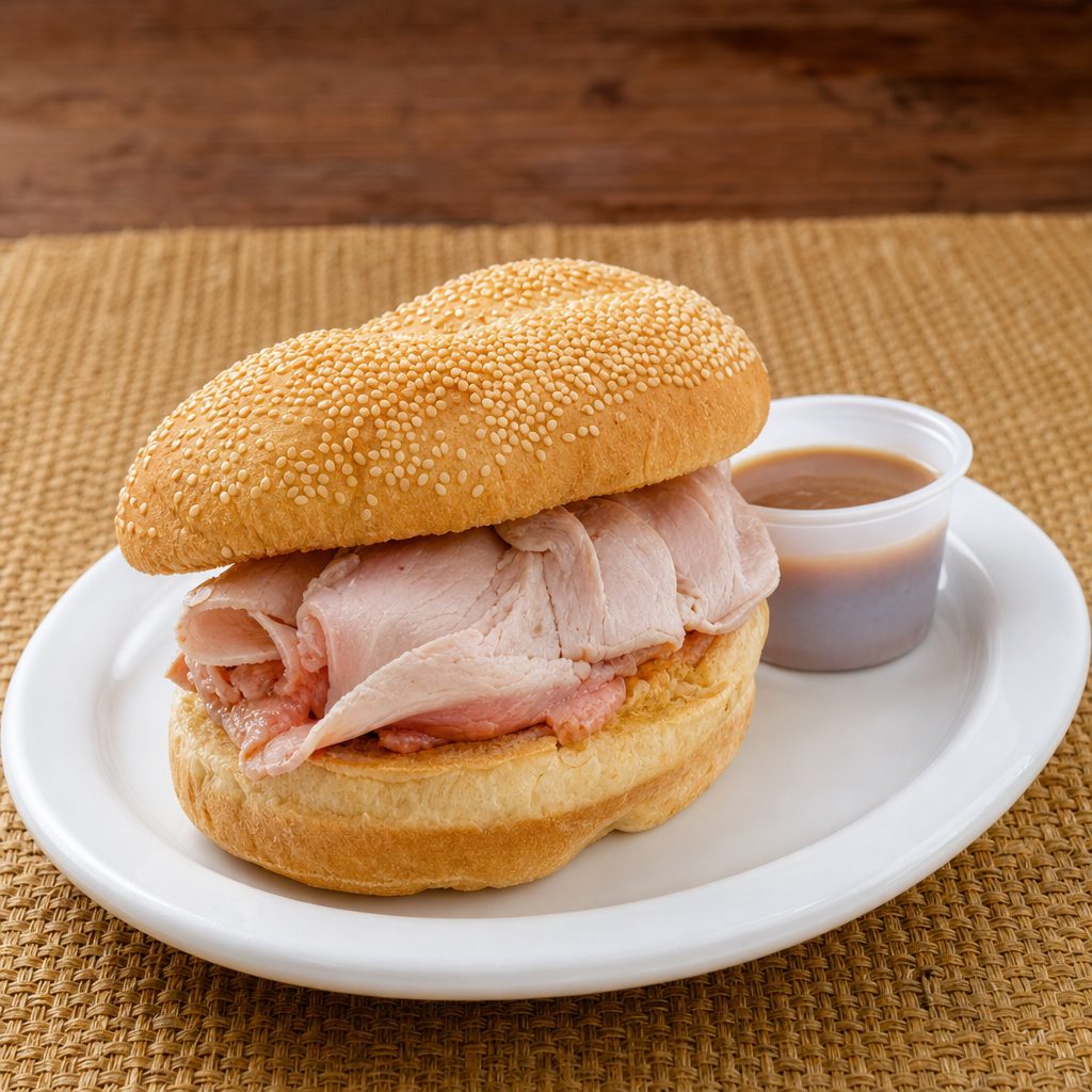 Sliced Pork Sandwich.