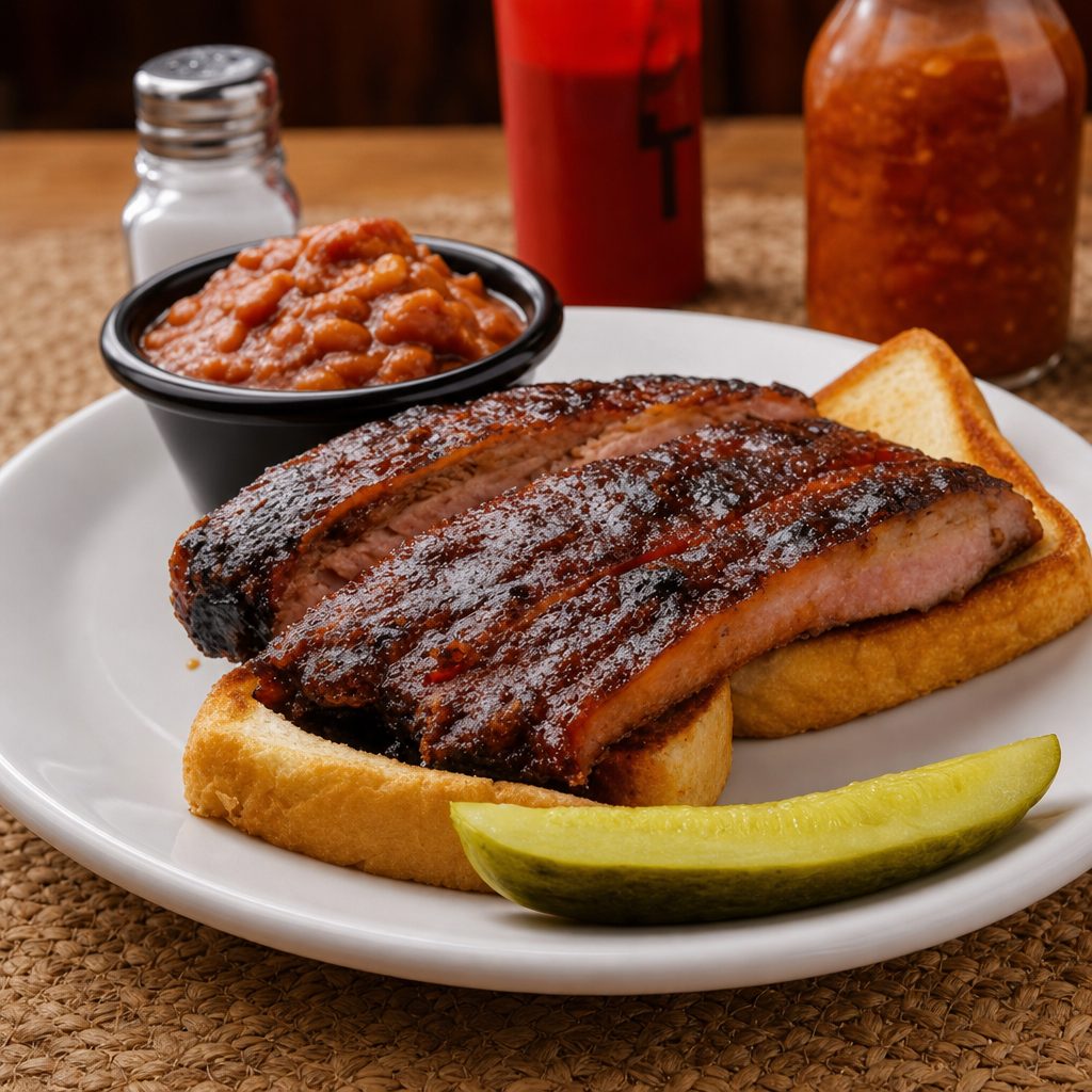 1/2lb Ribs with Beans.