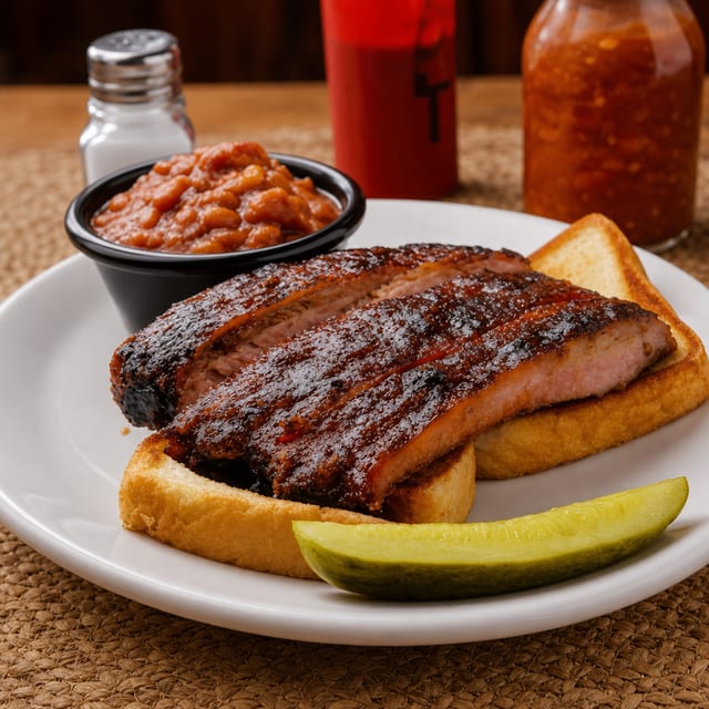 1/2lb Ribs with Beans.