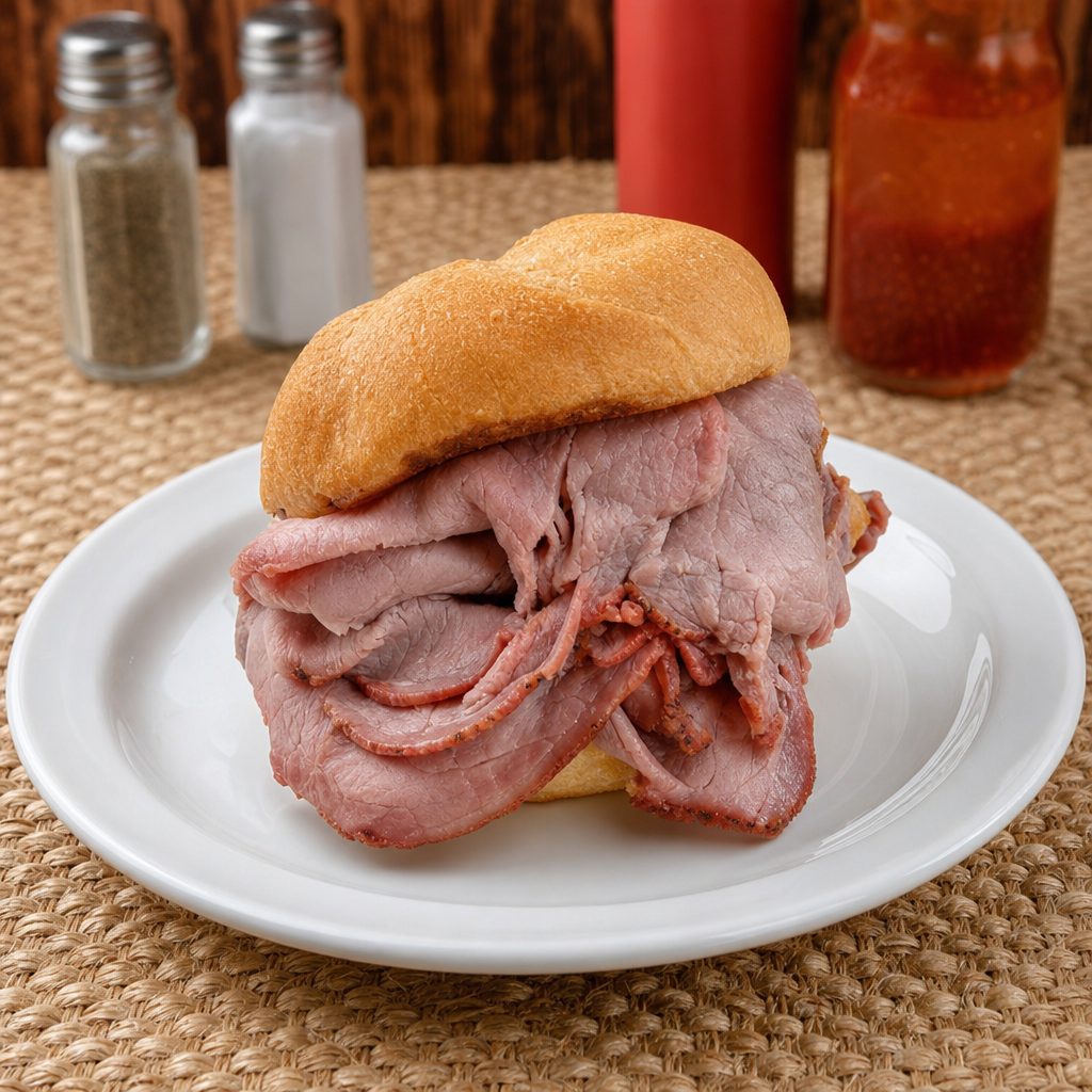 Sliced Beef Sandwich.