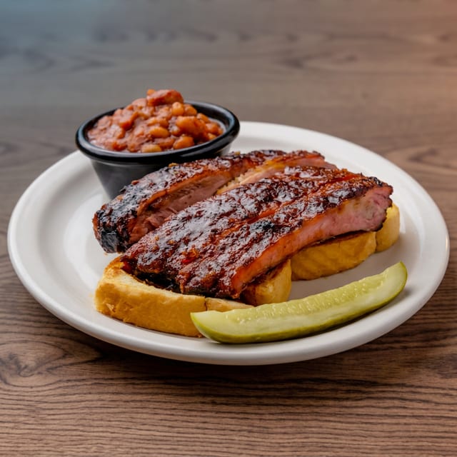 1/2lb Ribs with Beans.