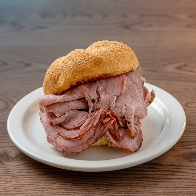 Sliced Beef Sandwich.